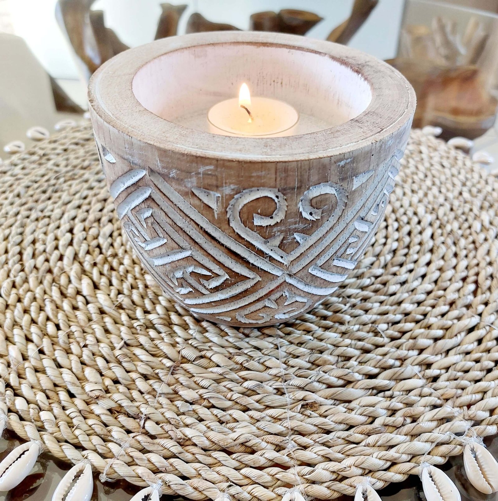 bougeoir en bois d'albasia