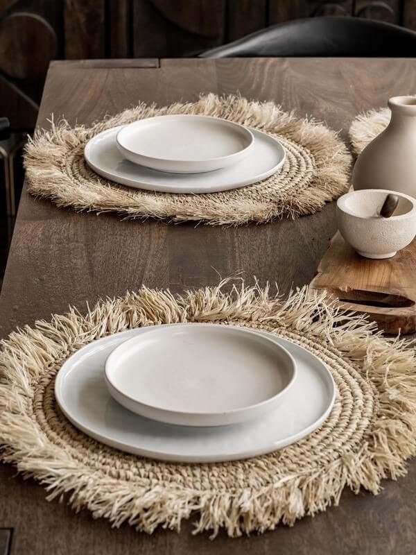 Set de table rond en raffia