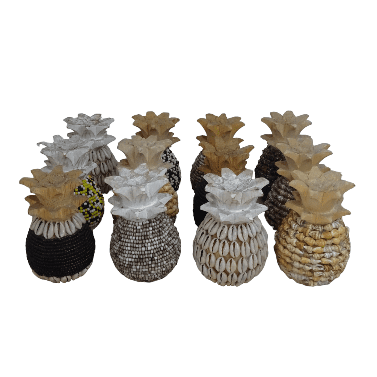 ananas decoratif en bois perles et coquillages de Bali