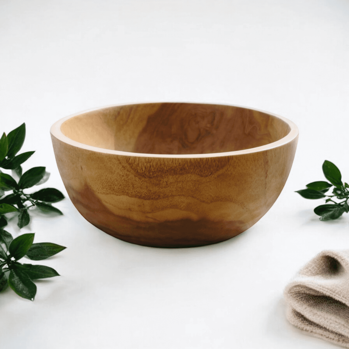 saladier en bois de teck artisanal de Bali