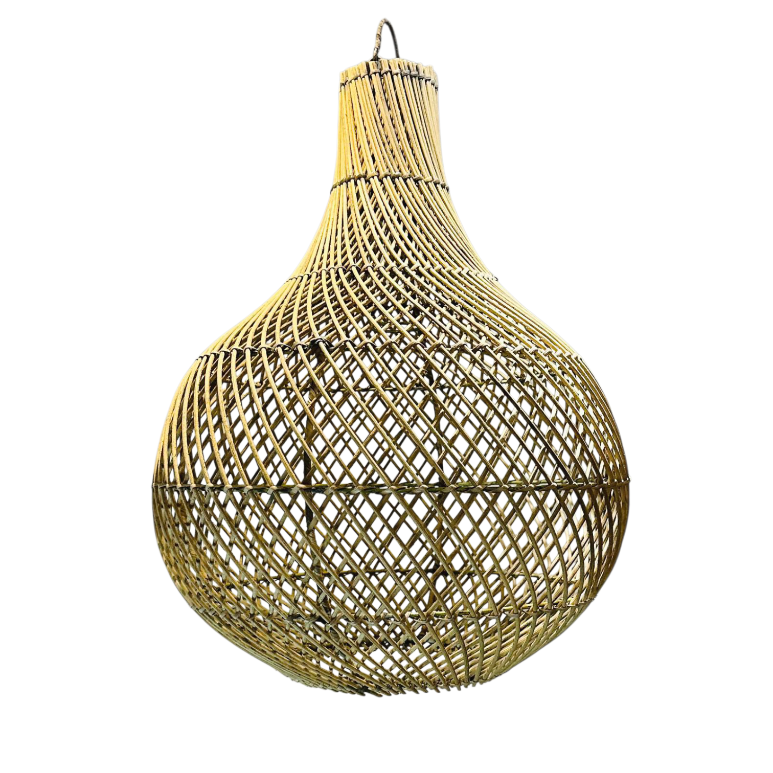 suspension Singaraja en rotin naturel